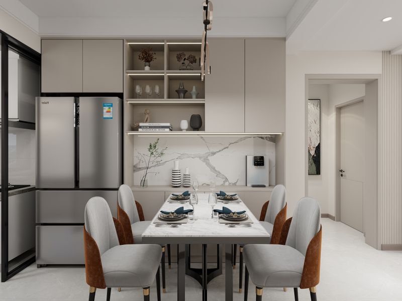 Modern Dining Room with Creamy Beige Tone