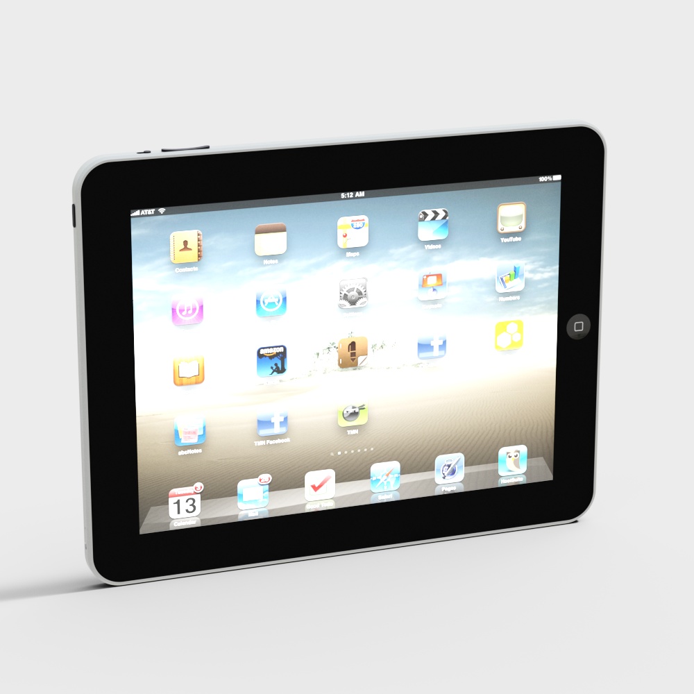 Futuristic Low Poly Tablet 3D model