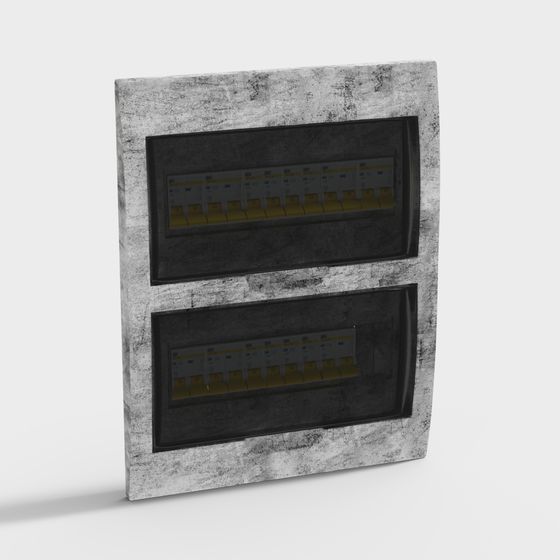 Retro Circuit Breaker 3D model with Low Poly Design