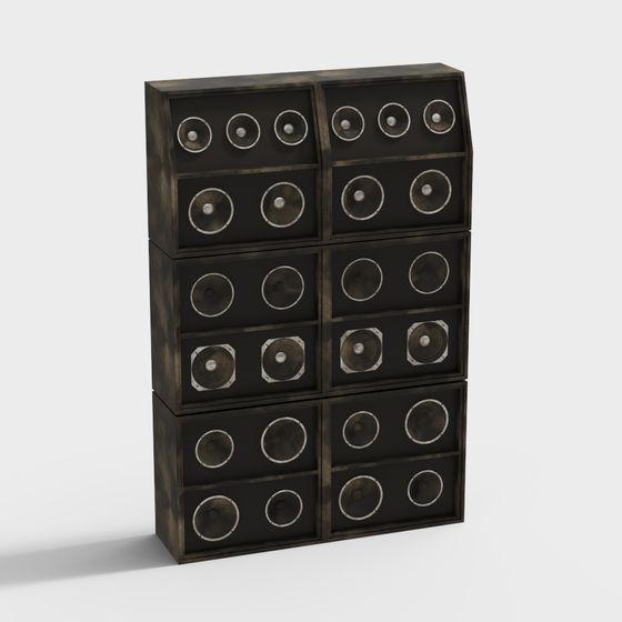 Retro Speaker Cabinet 3D model with Vintage Aesthetics