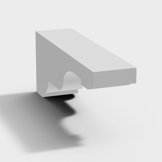 Sleek Low Polygon Architectural Element 3D model