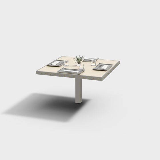 Chic Urban Dining Table 3D Model