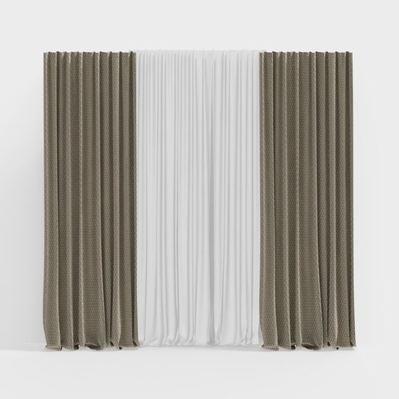 Elegant Low Poly Curtain 3D model for Modern Interiors