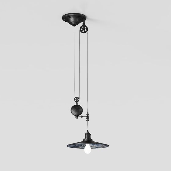 Vintage Industrial Pendant Light 3D model