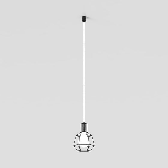 Chic Geometric Pendant Light 3D model for Modern Spaces