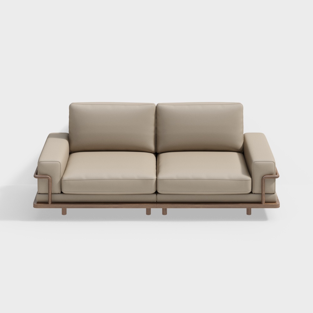 Modern Minimalist Sofa 3D Model – Scandinavian Design