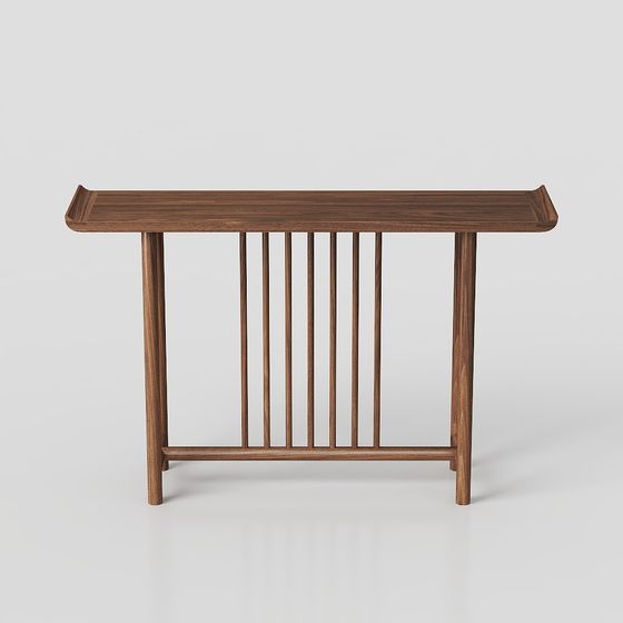 Elegant Wooden Long Table 3D model