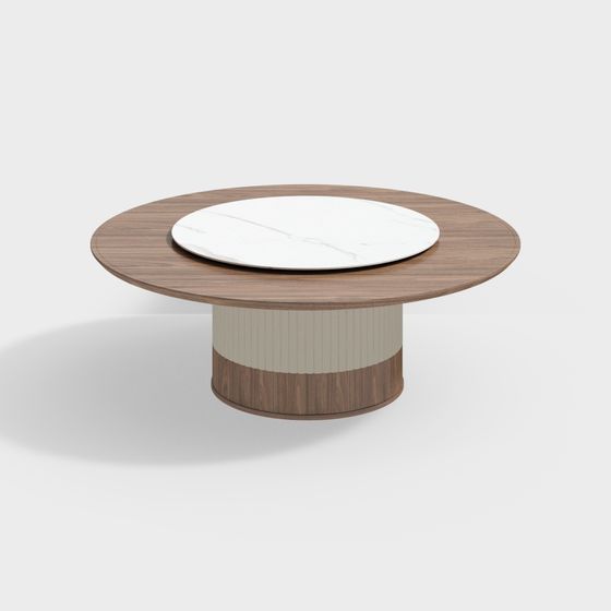 Stylish Low-Polygon Round Table 3D model