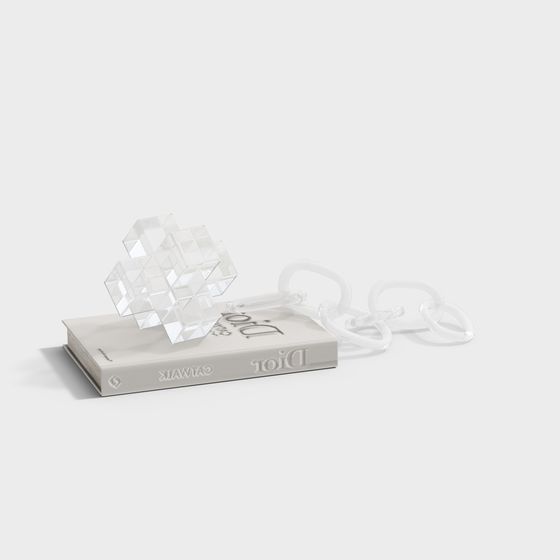 Transparent Cube with Chains 3D model