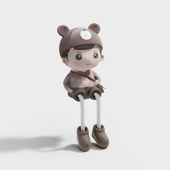 Charming Bear Hat Kid 3D Model