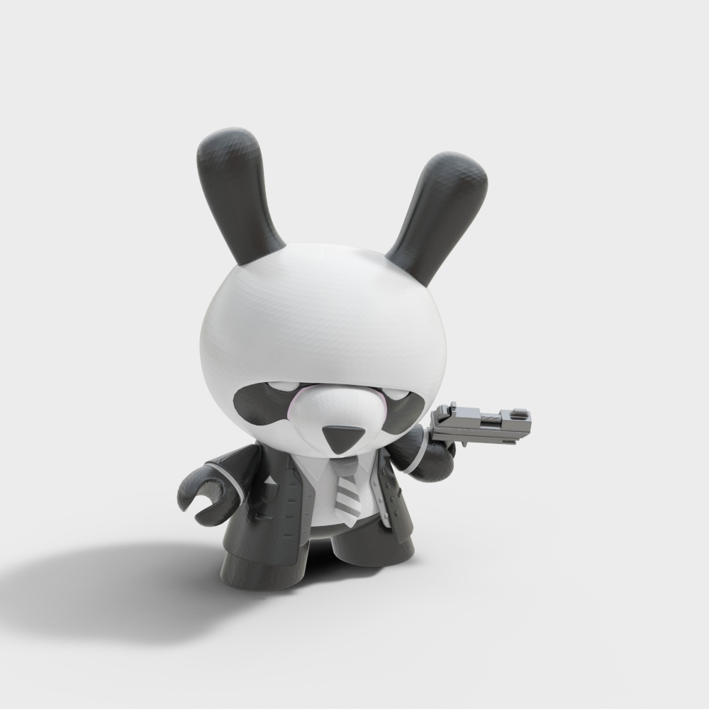 Agent Bunny 3D model - Low Poly Design