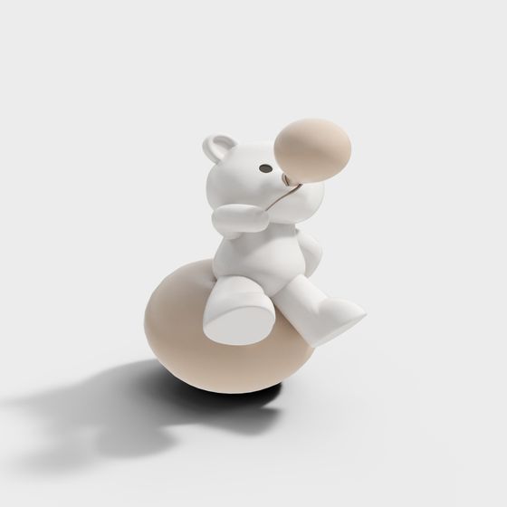 Charming Balloon Bear 3D model