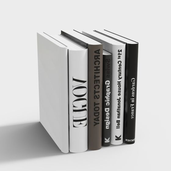 Elegant Book Stack 3D model for Creative Projects