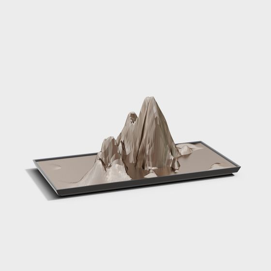 Low Polygon Mountain Peak 3D model for Creative Projects
