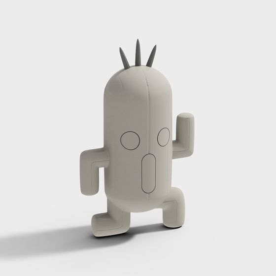 Cactus Bot Low-Poly 3D Model