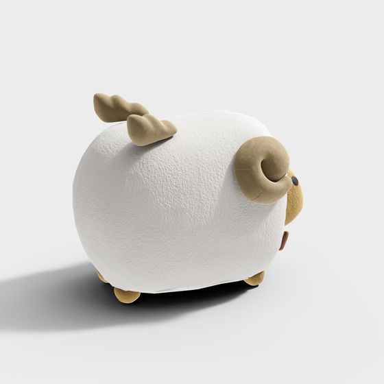 Charming Fluffy Ram 3D model