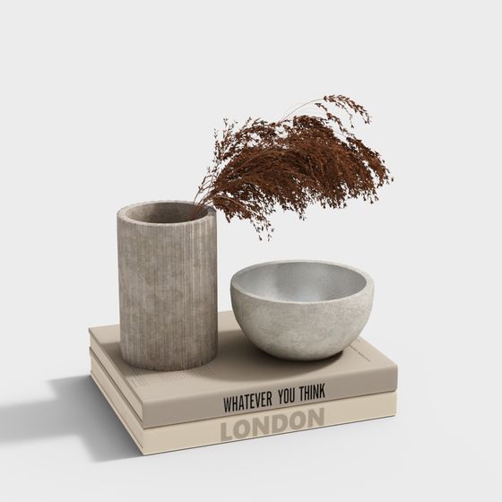 Chic Furniture Display 3D Model in Beige