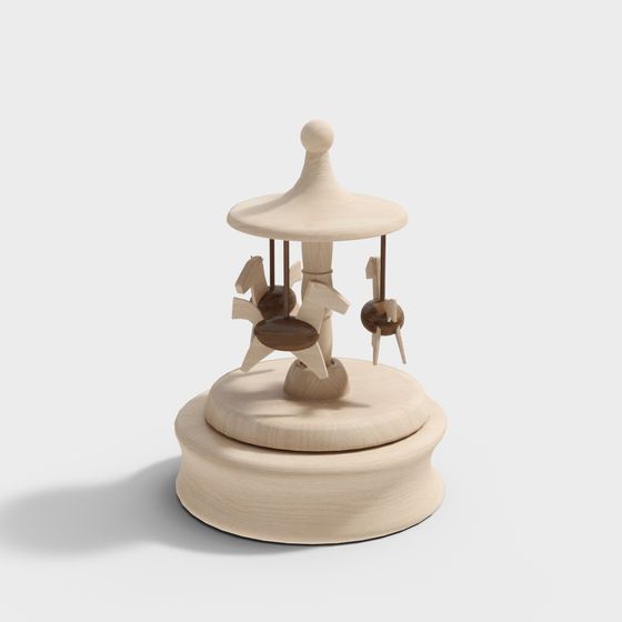 Whimsical Low-Poly Carousel 3D model