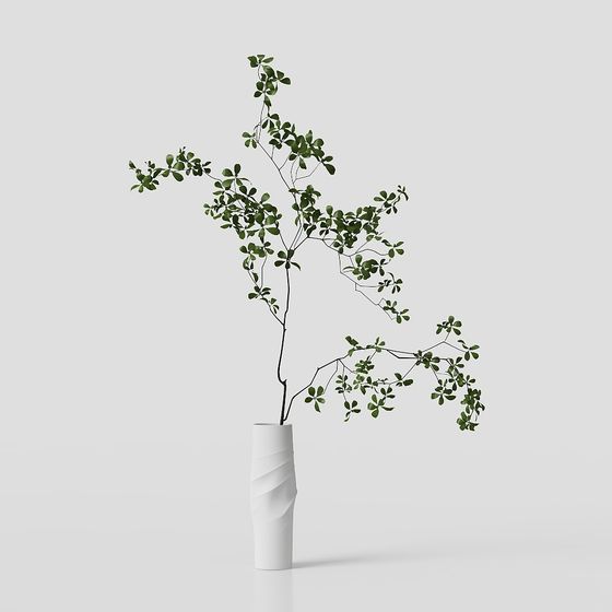 Vibrant Low-Poly 3D Plant Model