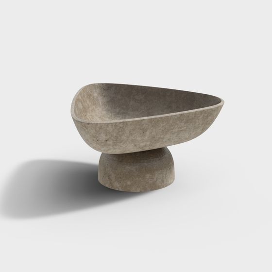 Low-Polygon Concrete Planter Stand 3D model