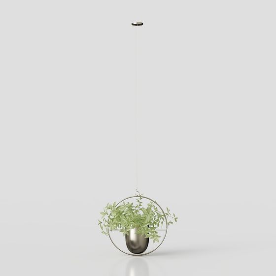 Modern Minimalist Hanging Plant Basket 3D model