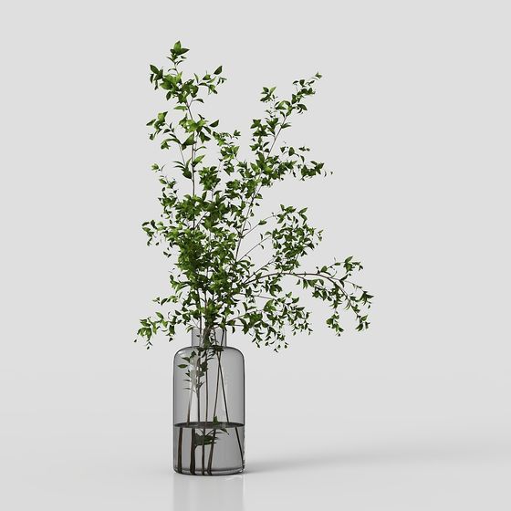 Nature's Dance in a Glass Bottle 3D model