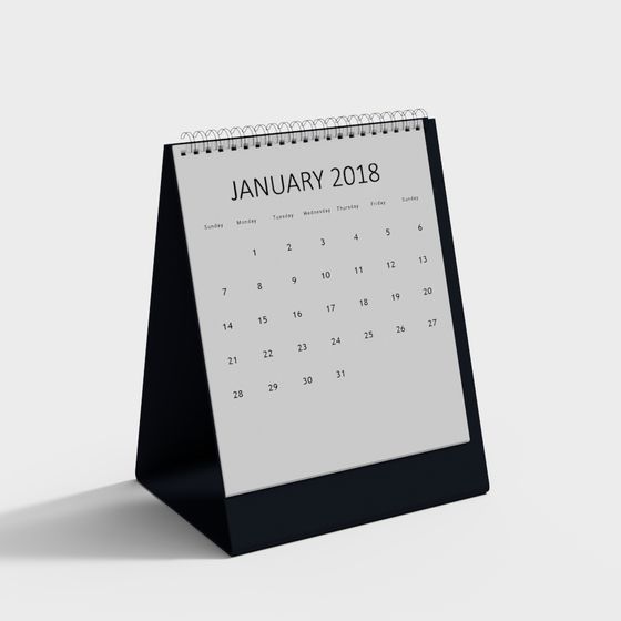 Elegant Minimalist Desk Calendar 3D model