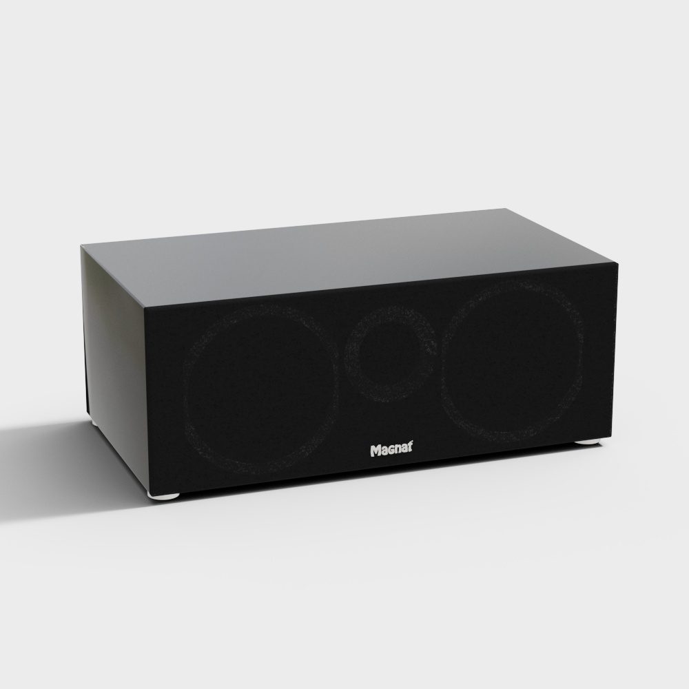 Low-Poly Black Bookshelf Speaker 3D model