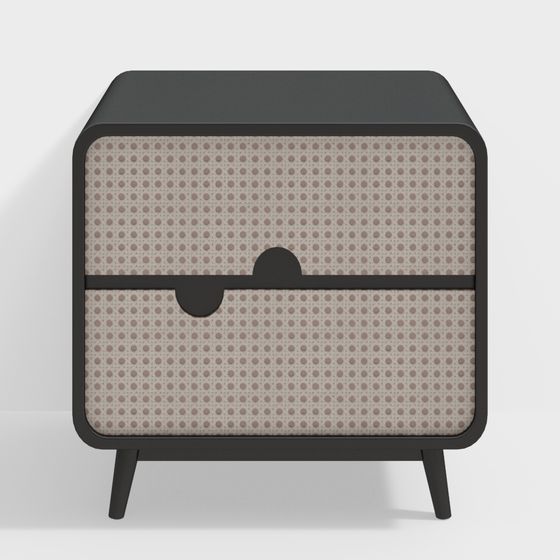 Mid-Century Modern Nightstand 3D model for Stylish Interiors