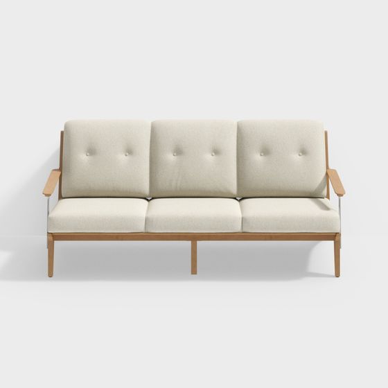 Contemporary Beige Sofa 3D model