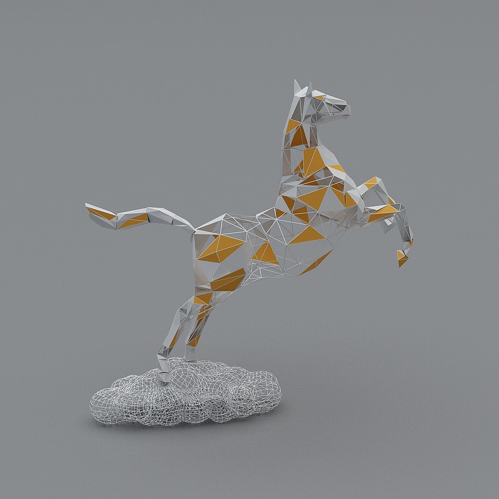 Inner courtyard horse sculpture