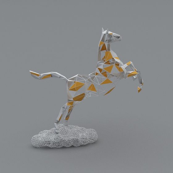 Dynamic Low-Poly Horse 3D model