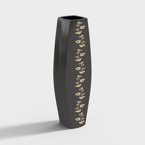 Classic Elegance Floral Vase 3D model