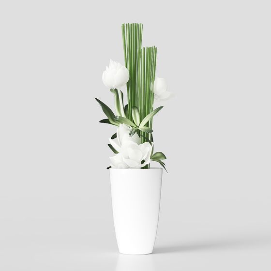 Minimalist Flower Vase 3D model for Creative Spaces