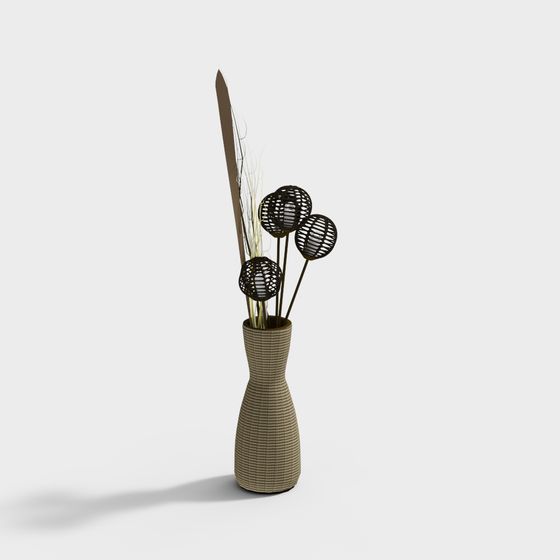 Stylish Woven Vase 3D model for Creative Projects