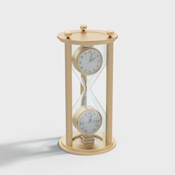 Elegant Hourglass Clock 3D model