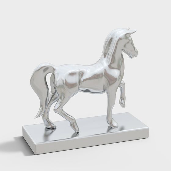 Elegant Low-Polygon Horse 3D Model