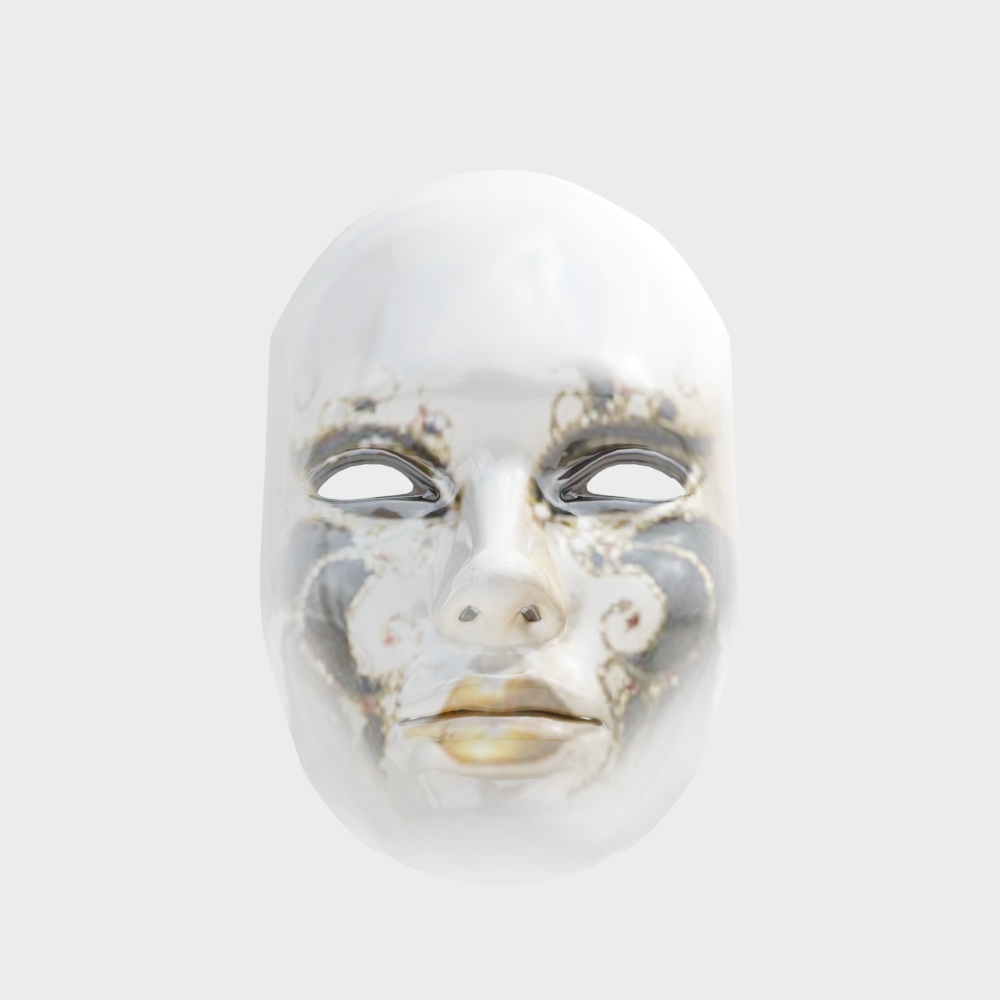 Gray Hanging Mask 3D Model for Creative Displays