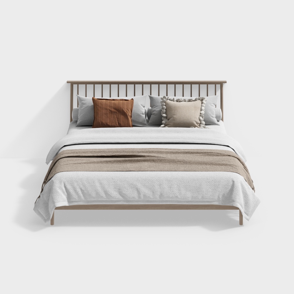 わびさびスタイルのダブルベッド