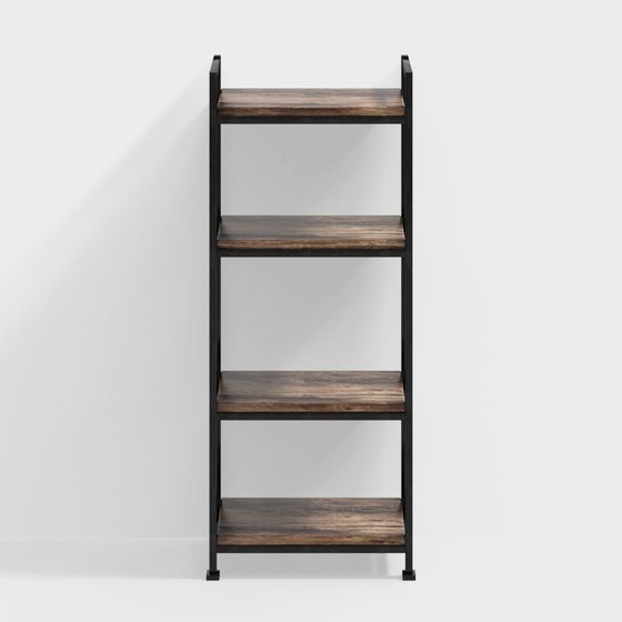 Industrial Aesthetic Low Polygon Bookshelf 3D model
