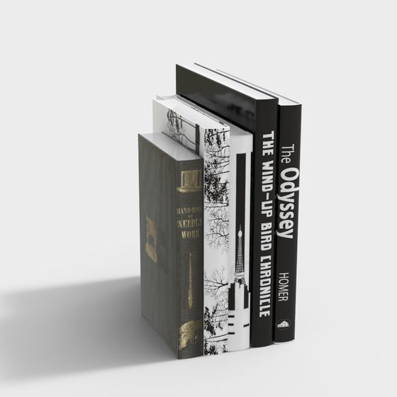 Low Polygon Bookshelf 3D model