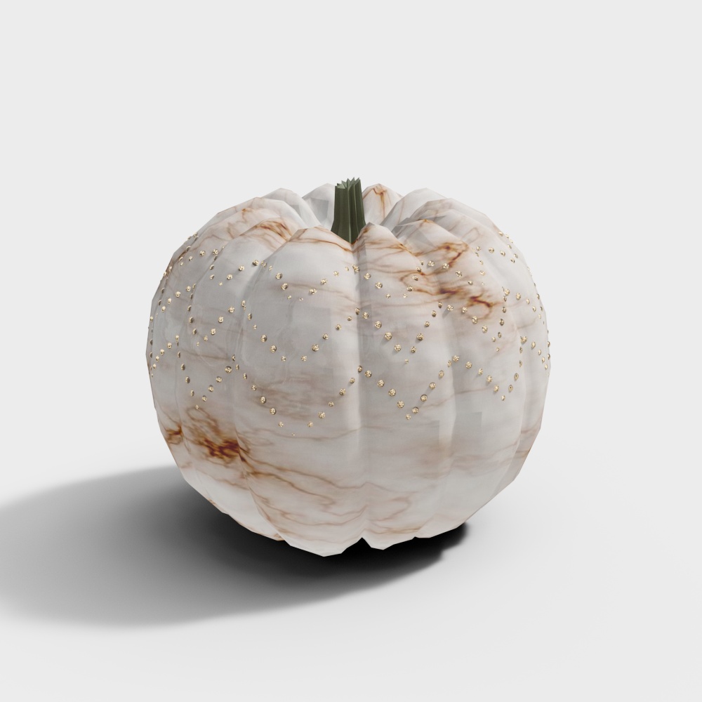 Elegant Marble Pumpkin 3D model for Creative Projects