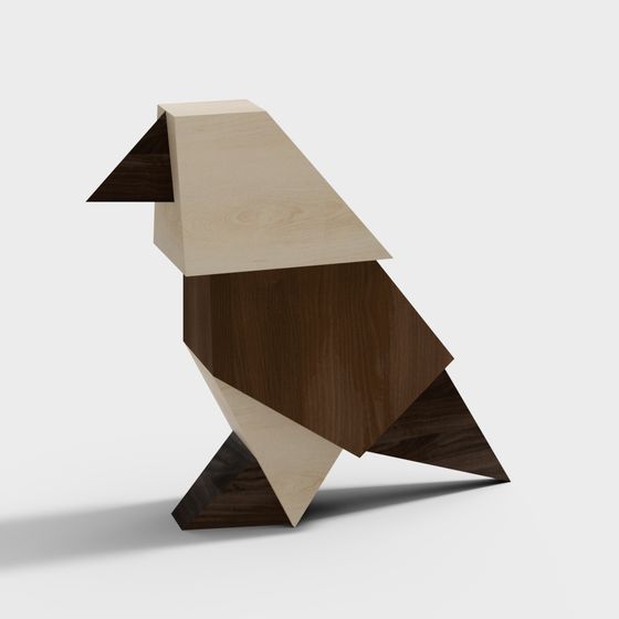 Stylish Origami Bird 3D model for Creative Projects
