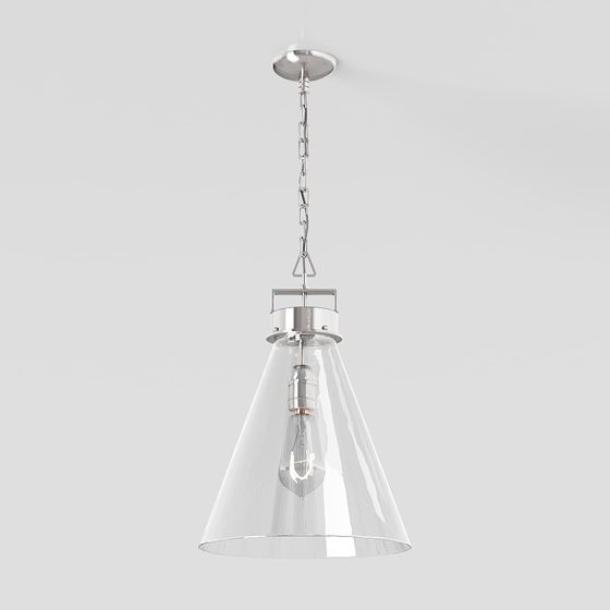 Cone-Shaped Glass Pendant Lamp 3D model