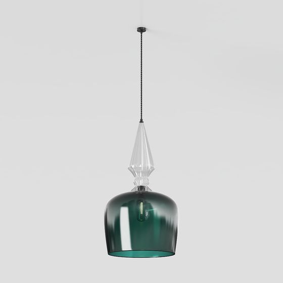 Stylish Green Base Hanging Light 3D Model