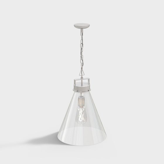 Stylish Cone Pendant Light 3D model for Creative Spaces