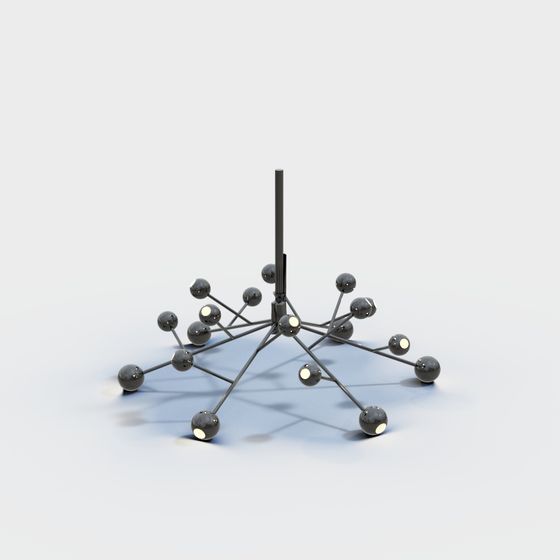Geometric Metal Sphere Network 3D Model
