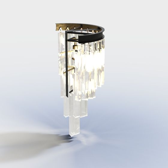 Elegant Crystal Chandelier 3D model for Creative Spaces