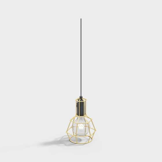 Elegant Low-Poly Pendant Light 3D model
