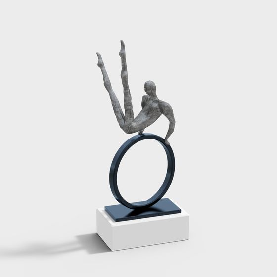 Aerial Dancer Low-Poly 3D Model for Creative Designs